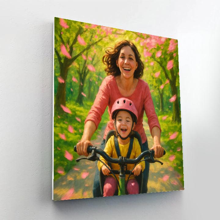 Mothers Day Bike Ride Through Blossoms paint by numbers