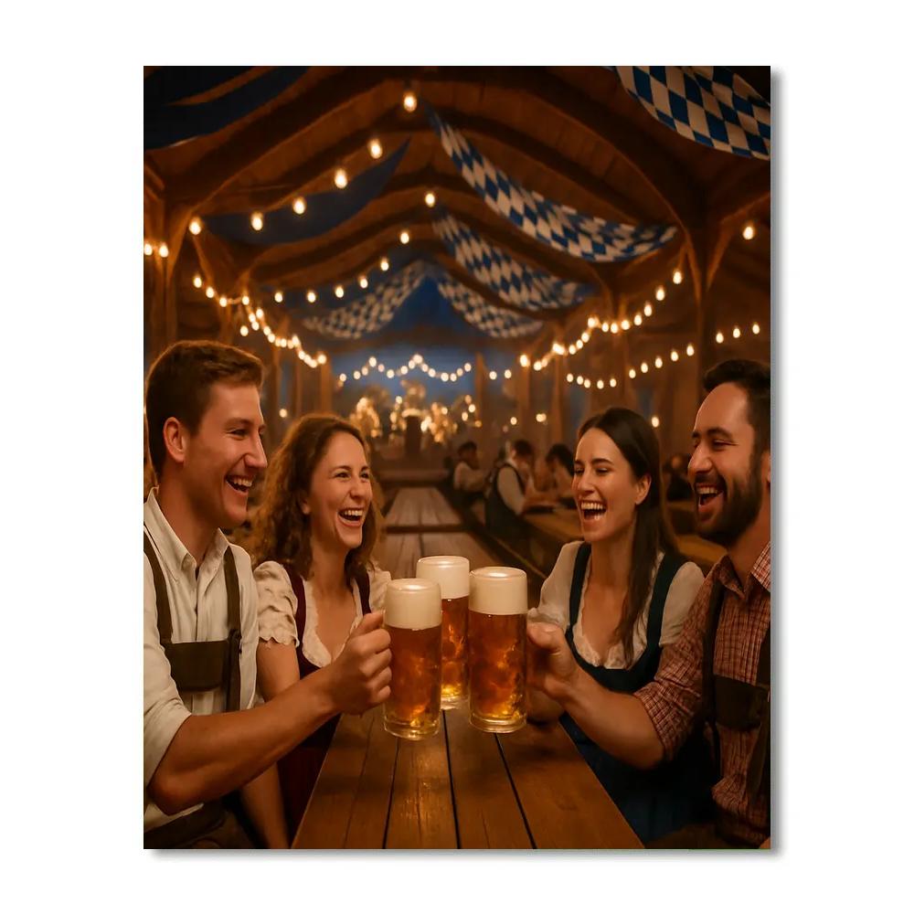 Oktoberfest Beer Tent Evening Munich Number painting