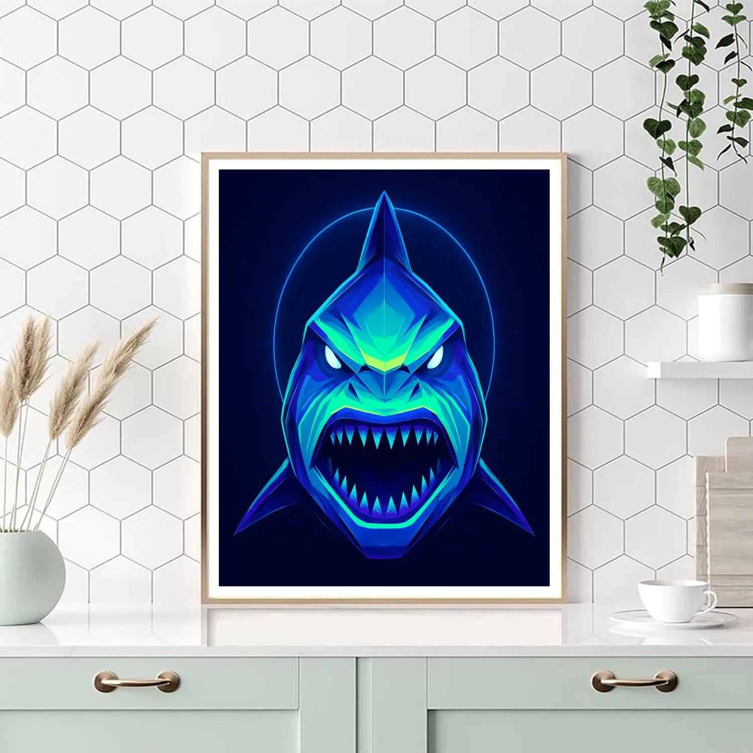 Cyber Shark Halo Numbered painting kits