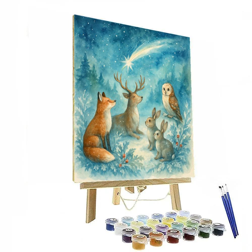 Forest Animals Around The Christmas Comet Paint by numbers kits