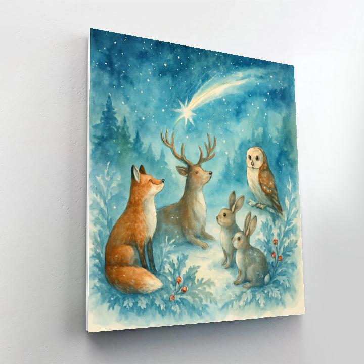 Forest Animals Around The Christmas Comet Paint by numbers kits