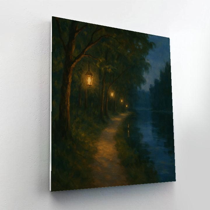Lantern Walk Lakeside Path DIY paint by numbers