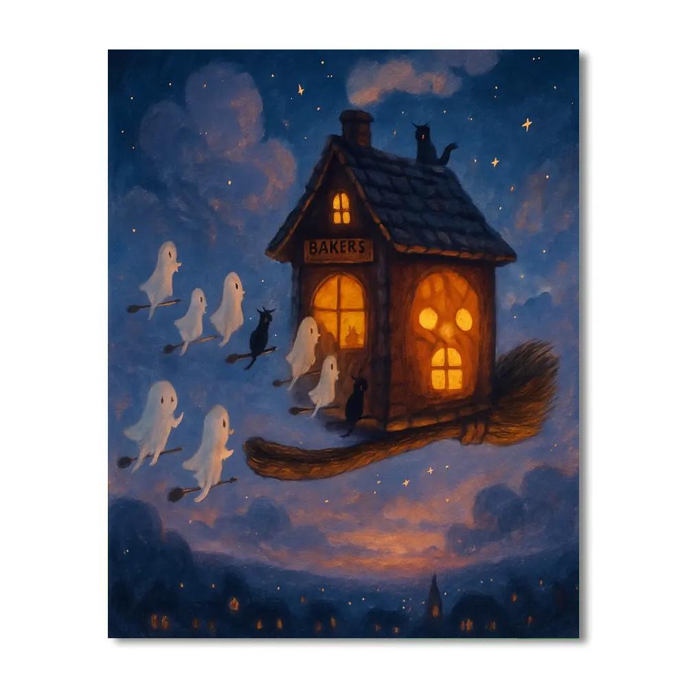 Starlit Broomstick Bakery paint by numbers