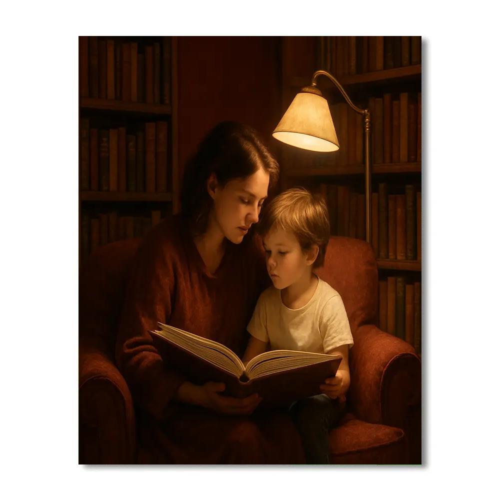 Library Corner Whisper With Mom Paint by numbers kits