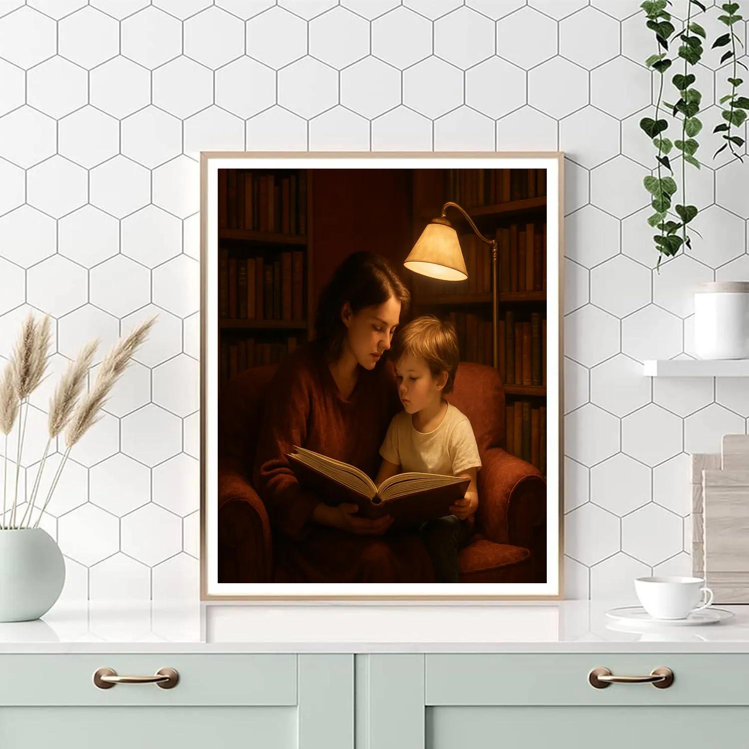 Library Corner Whisper With Mom Paint by numbers kits