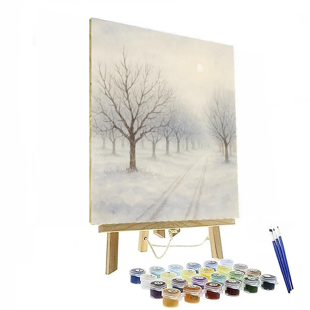 Winter Orchard In Soft Morning Mist Number painting