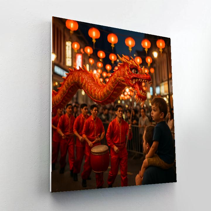 Chinese New Year Dragon Dance In Singapore Chinatown Number painting