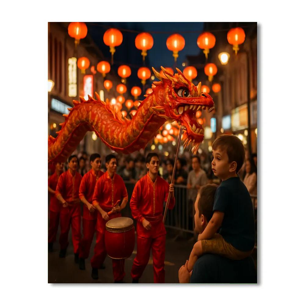 Chinese New Year Dragon Dance In Singapore Chinatown Number painting