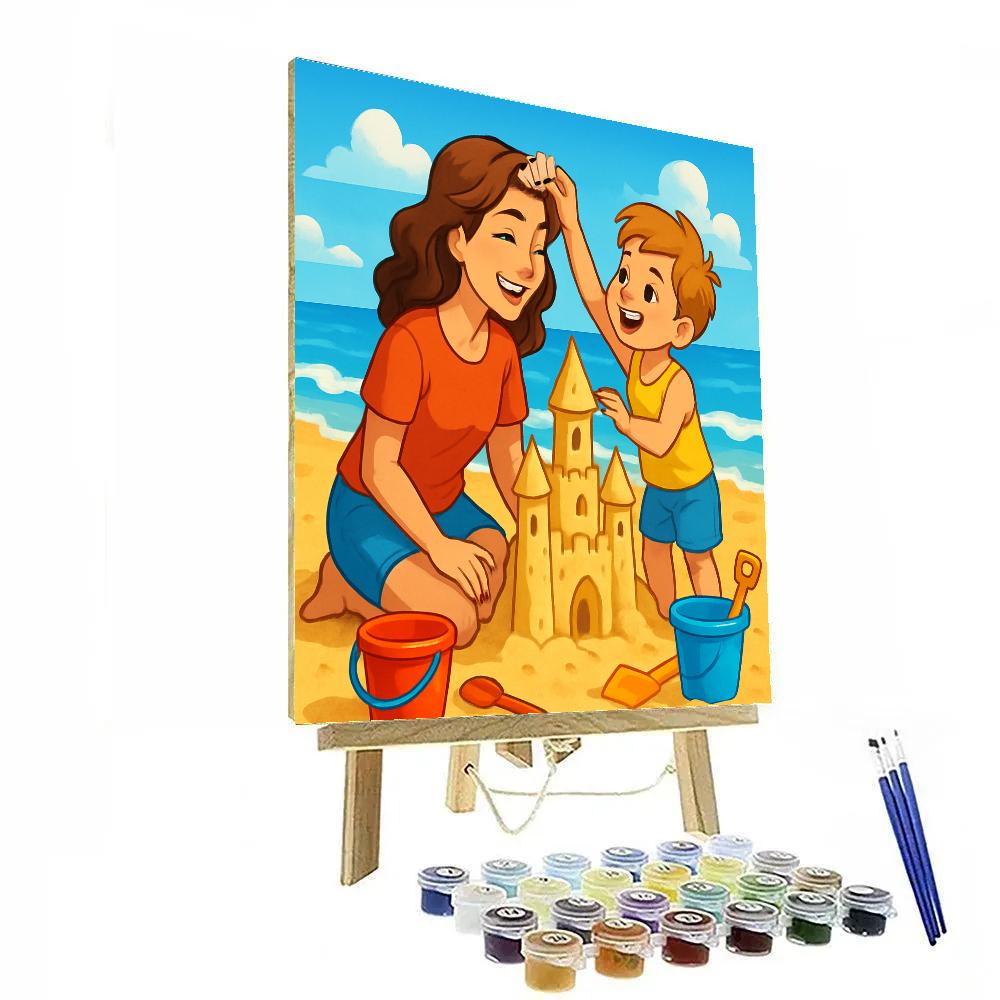 Beach Sandcastle Crown For Mom paint by numbers