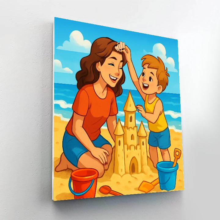 Beach Sandcastle Crown For Mom paint by numbers