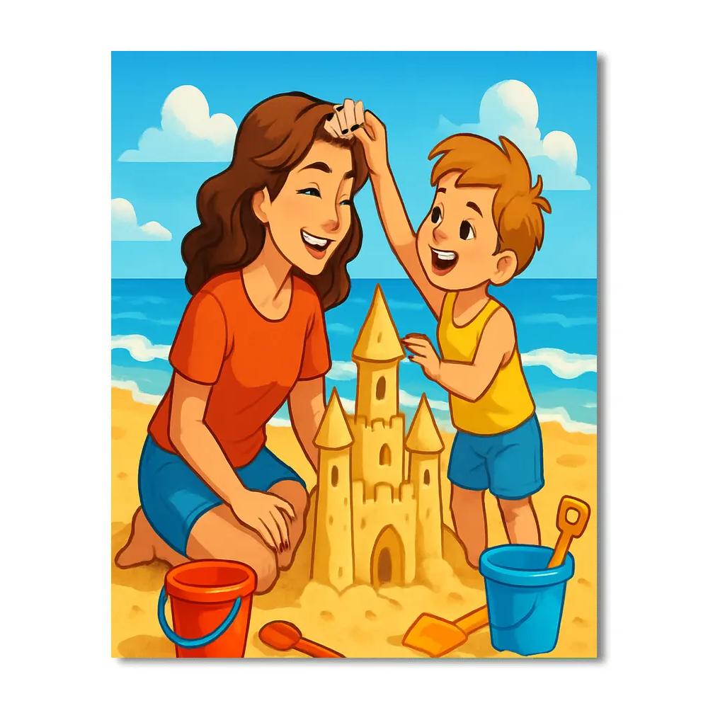 Beach Sandcastle Crown For Mom paint by numbers