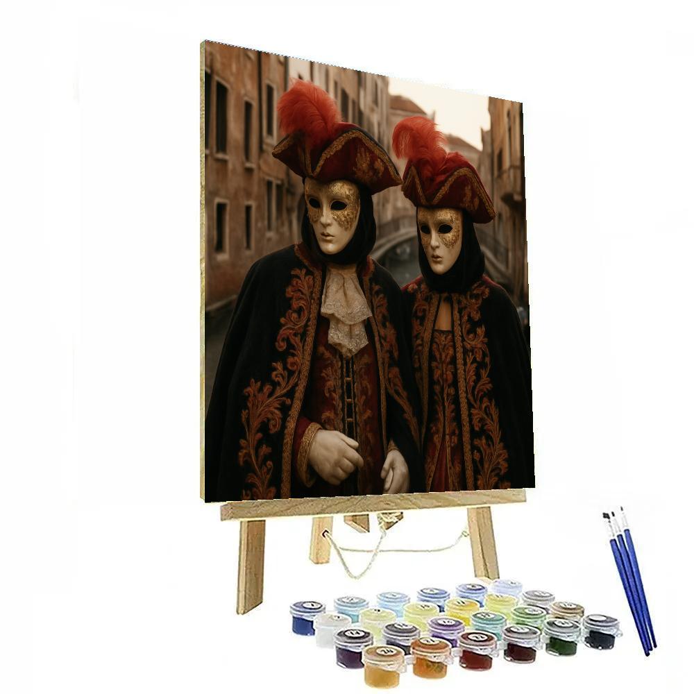 Venice Carnival Masked Walk By Canal Paint by numbers kits