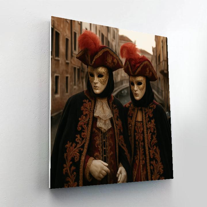 Venice Carnival Masked Walk By Canal Paint by numbers kits