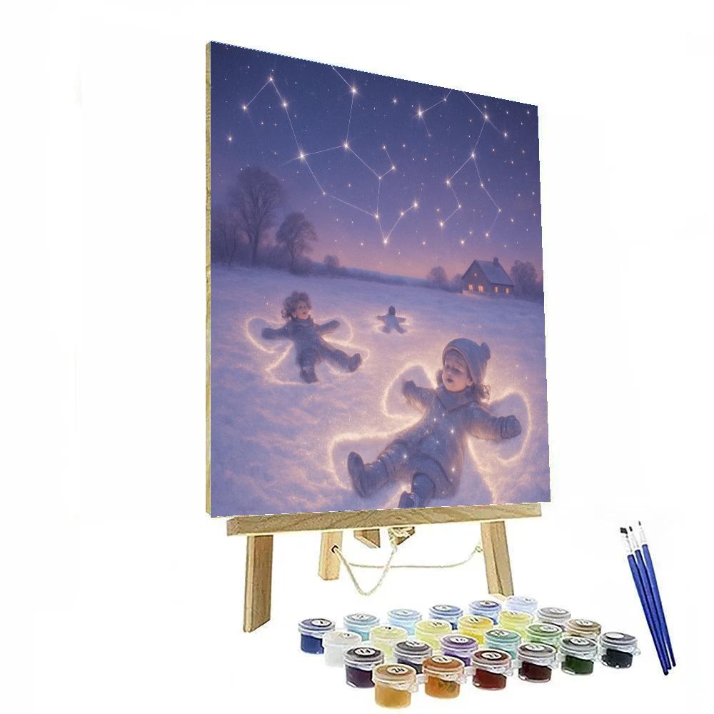 Snow Angel Constellations Over The Meadow DIY paint by numbers