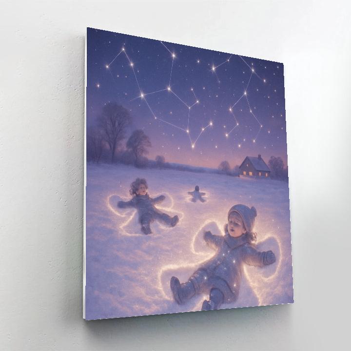 Snow Angel Constellations Over The Meadow DIY paint by numbers