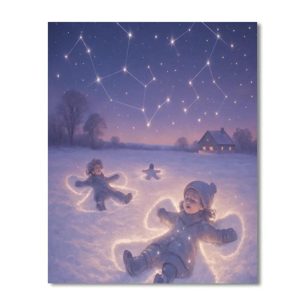 Snow Angel Constellations Over The Meadow DIY paint by numbers