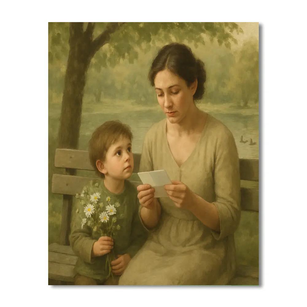 Park Bench Secret Note For Mom Numbered painting kits