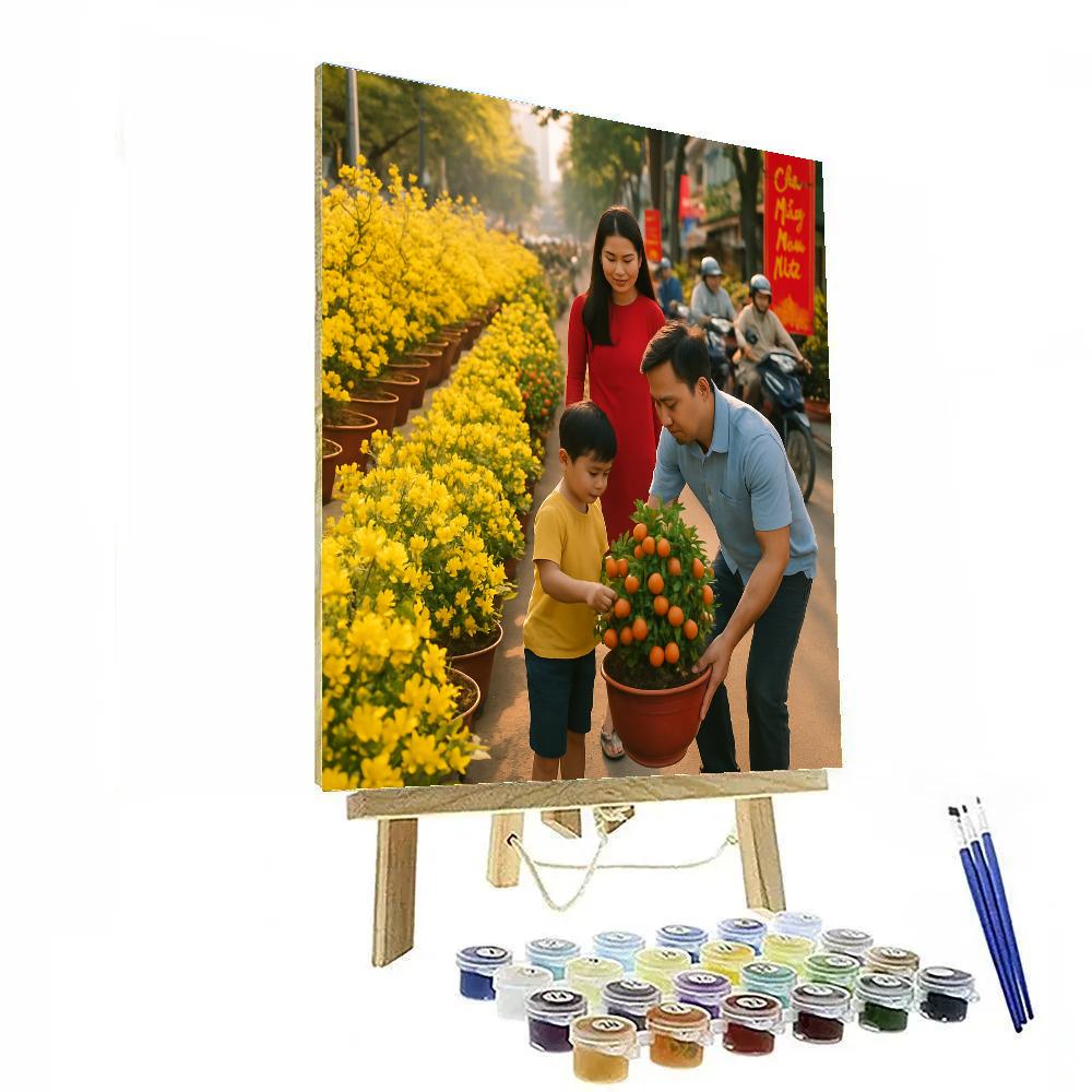 Tet Lunar New Year Flower Market In Ho Chi Minh City paint by numbers