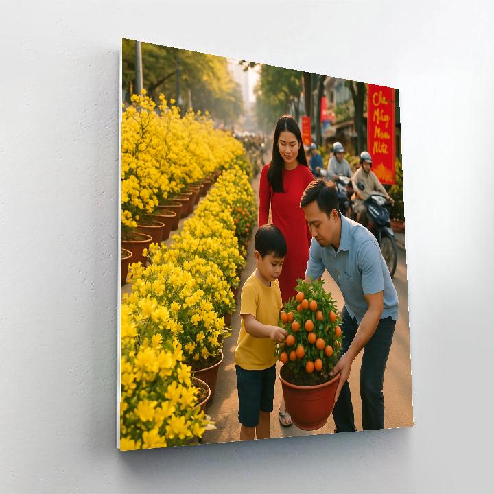 Tet Lunar New Year Flower Market In Ho Chi Minh City paint by numbers