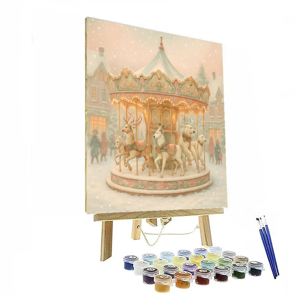 Snowy Carousel Of Winter Wishes Paint by numbers art