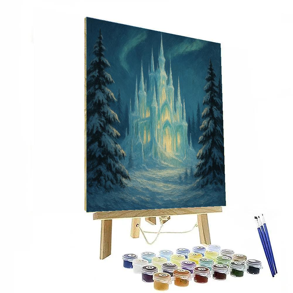 Icicle Castle At The Edge Of The Fir Forest Painting by numbers kit