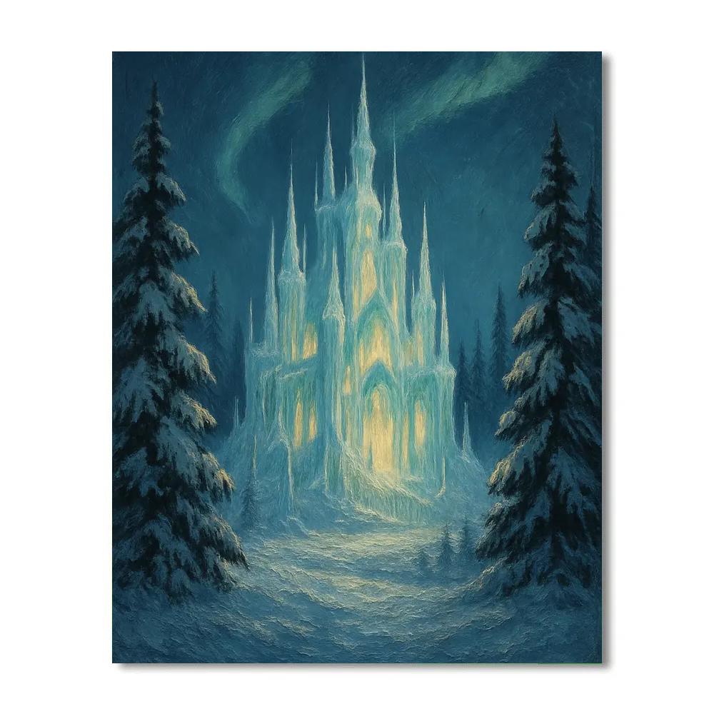 Icicle Castle At The Edge Of The Fir Forest Painting by numbers kit