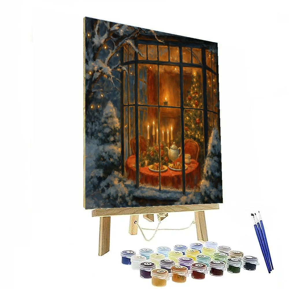 Christmas Tea Party In The Glass Conservatory Number painting