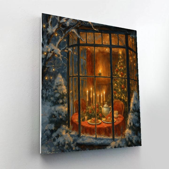 Christmas Tea Party In The Glass Conservatory Number painting