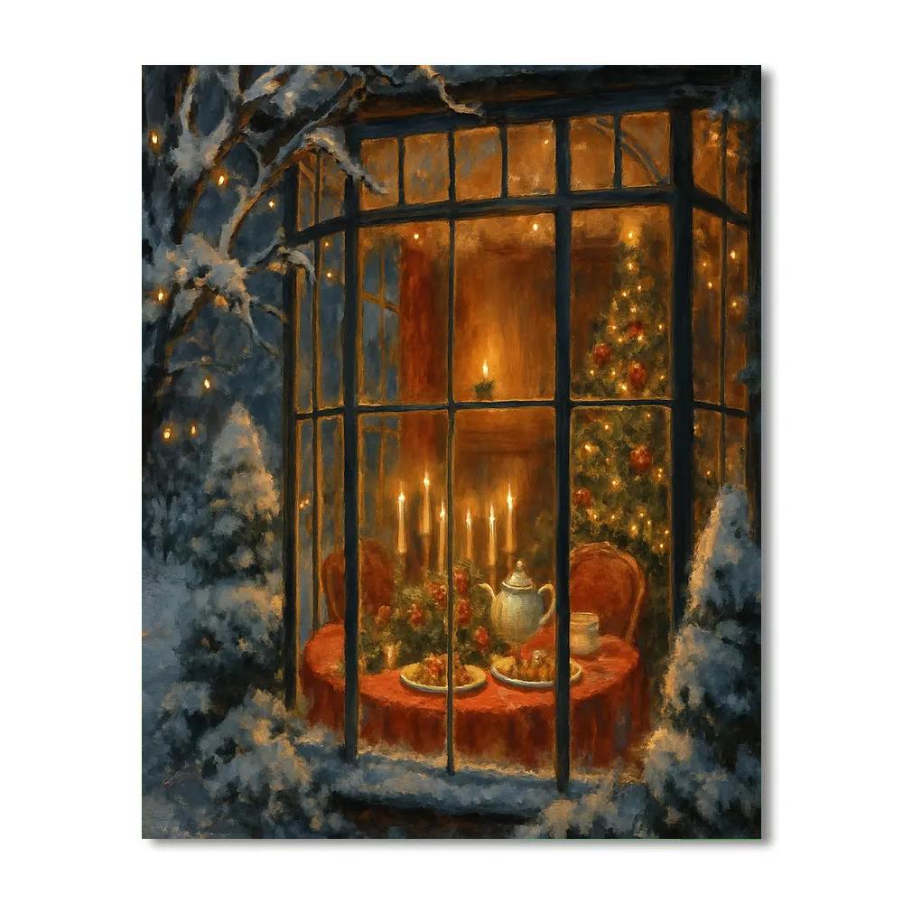 Christmas Tea Party In The Glass Conservatory Number painting