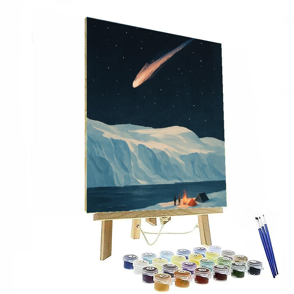 Christmas Meteor Over Silent Glacier Paint by numbers art