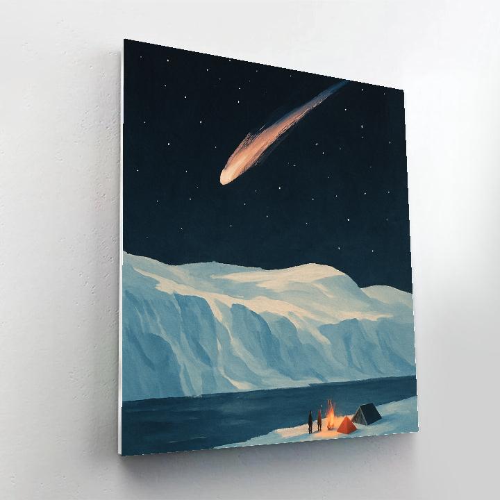 Christmas Meteor Over Silent Glacier Paint by numbers art
