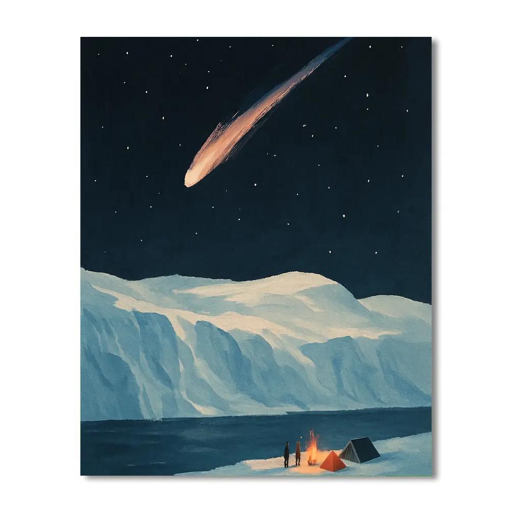 Christmas Meteor Over Silent Glacier Paint by numbers art