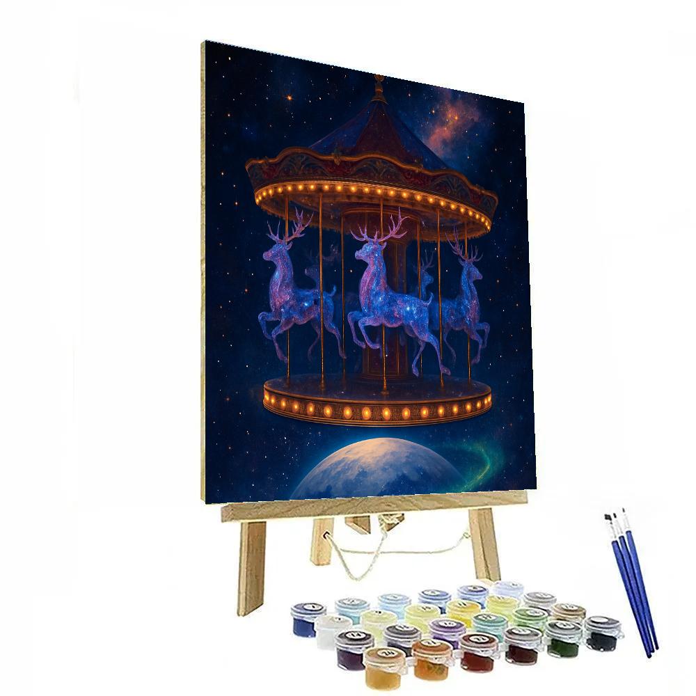 Christmas Carousel Of Constellation Reindeer painting number kit