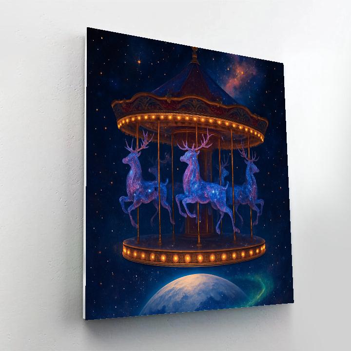 Christmas Carousel Of Constellation Reindeer painting number kit