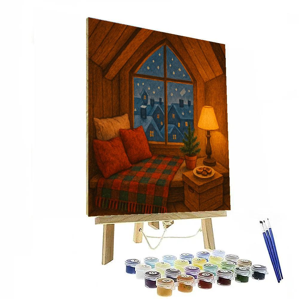 Holiday Reading Nook In The Attic Window DIY paint by numbers