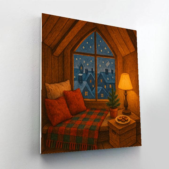 Holiday Reading Nook In The Attic Window DIY paint by numbers