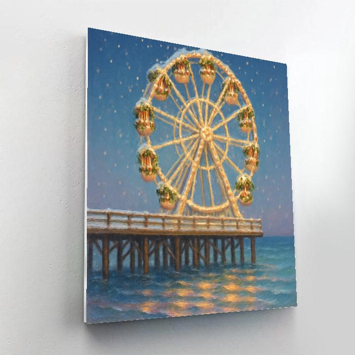 Frosted Ferris Wheel On Winter Pier paint by number