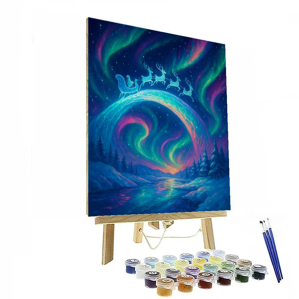Aurora Sleigh Crossing The Star Bridge paint by color