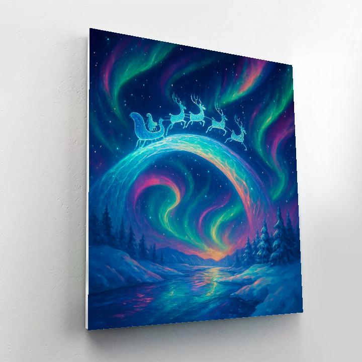 Aurora Sleigh Crossing The Star Bridge paint by color