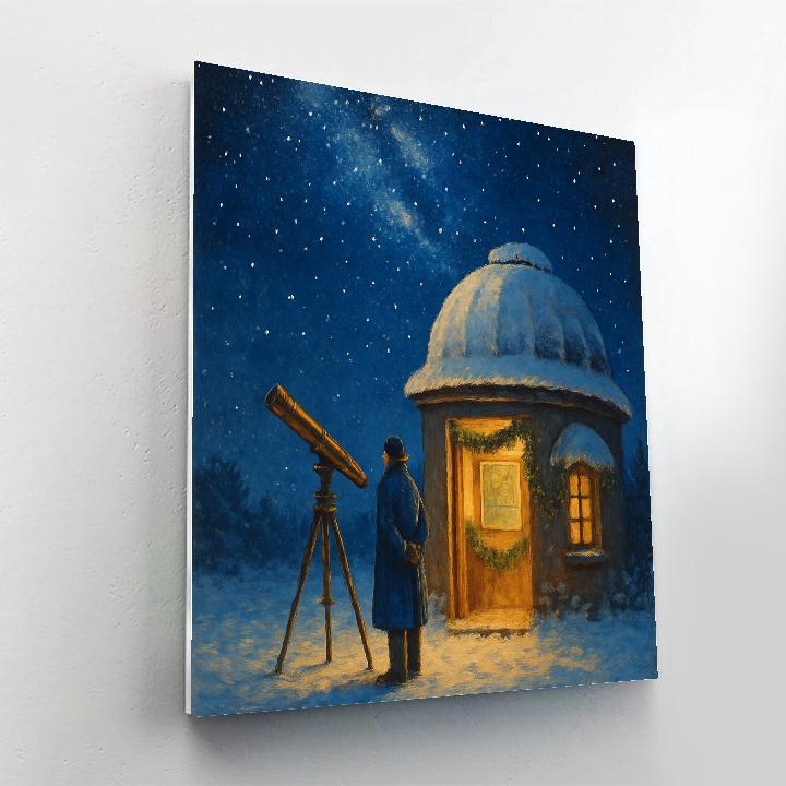 Winter Stargazer At The Snow Dusted Observatory paint by numbers
