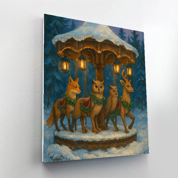 Snowbound Carousel Of Woodland Dreams painting number kit