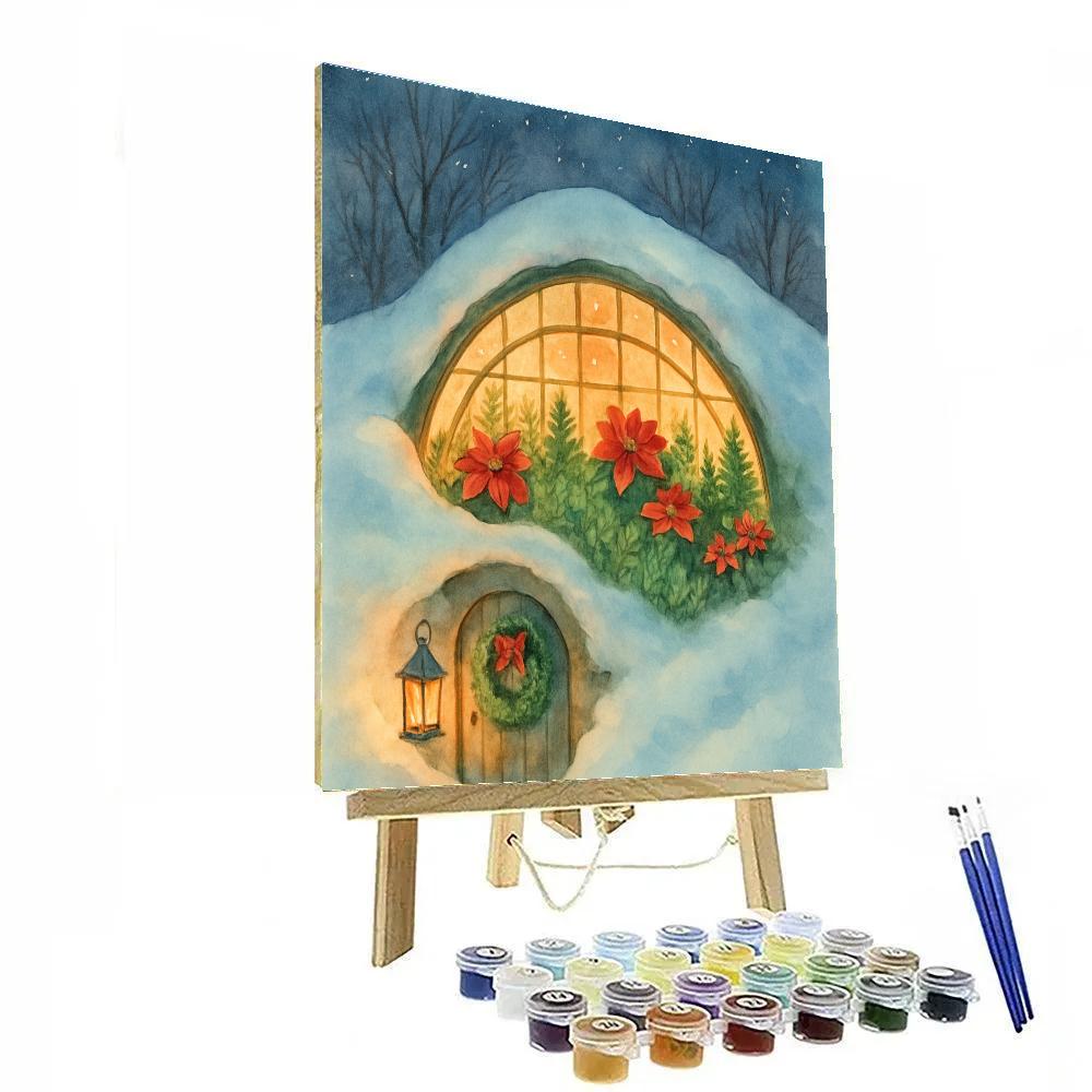 Secret Greenhouse Under The Snowbank Hill painting number kit