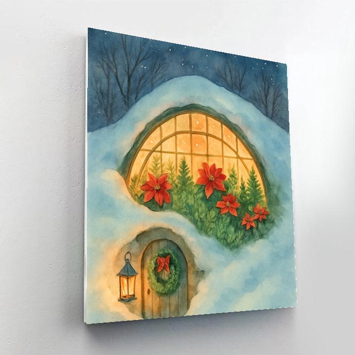 Secret Greenhouse Under The Snowbank Hill painting number kit