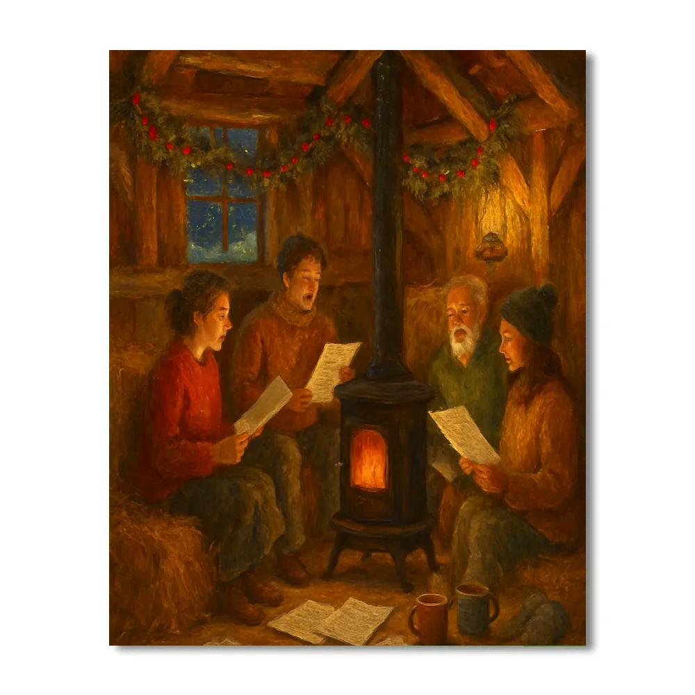 Winter Choir Practice In The Barn Loft painting number kit