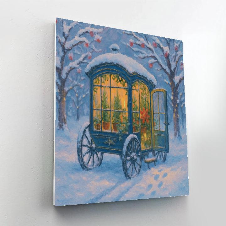 Frosted Greenhouse Carriage In The Orchard paint by number
