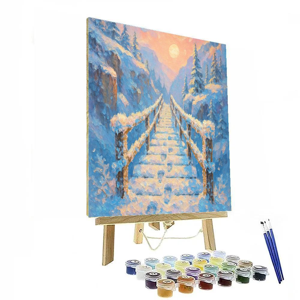Snow Crystals Over The Alpine Bridge Number painting
