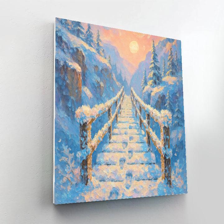 Snow Crystals Over The Alpine Bridge Number painting
