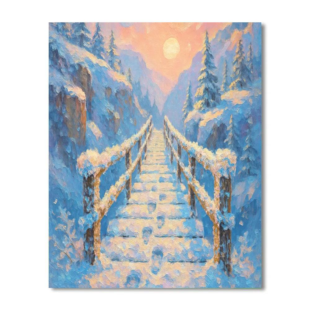 Snow Crystals Over The Alpine Bridge Number painting