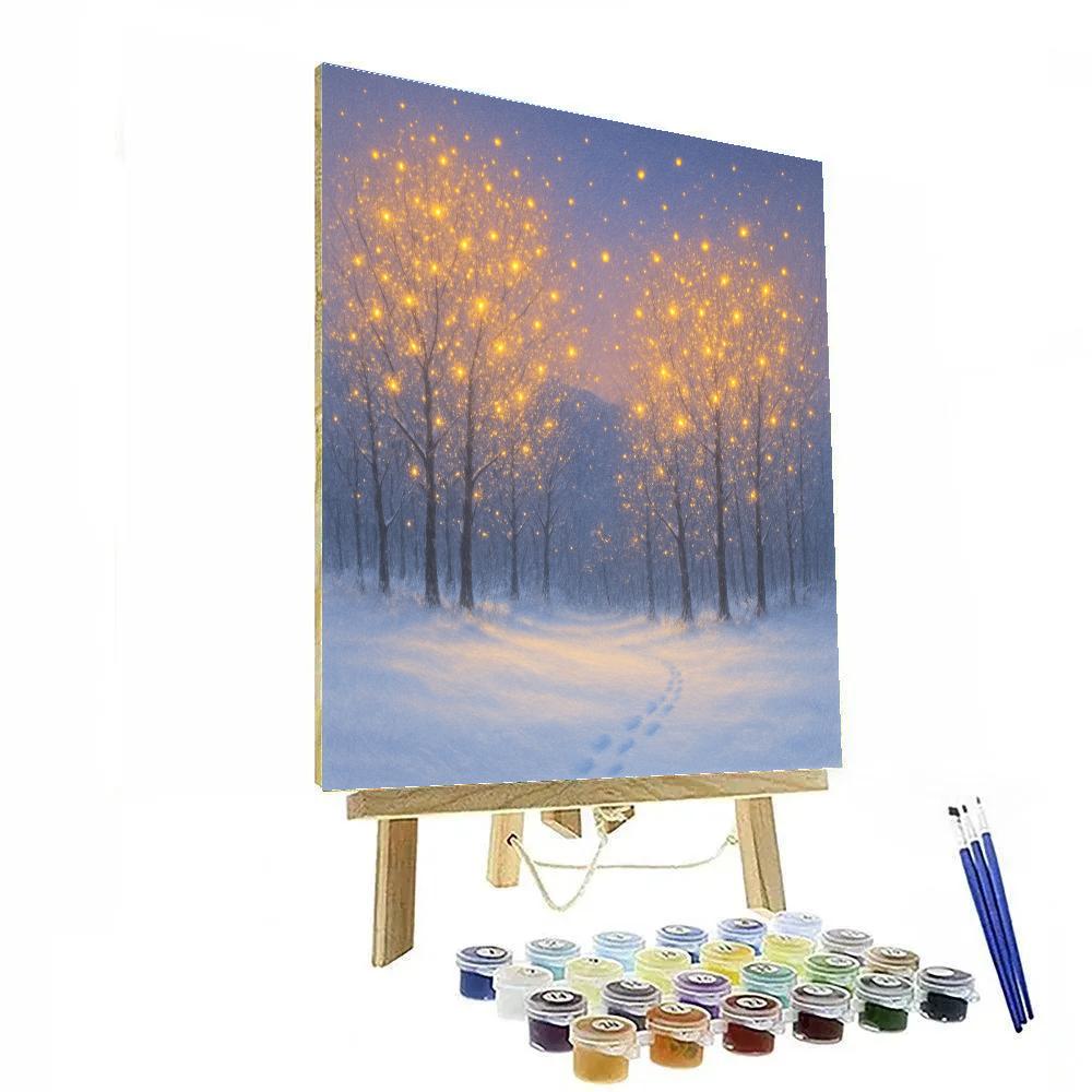 Holiday Firefly Trees At The Edge Of The Meadow Number painting