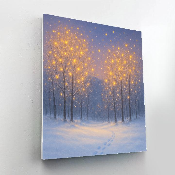 Holiday Firefly Trees At The Edge Of The Meadow Number painting